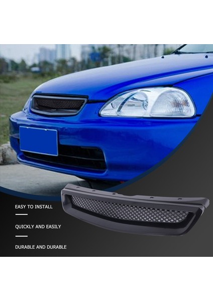 Ek T-R Stil Ön Tampon Kapak Örtüsü Honda Civic Ek Cx Için Izgara Grille Dx Ex Hx Lx Tip R 1999-2000 Parlak Siyah (Yurt Dışından) modelleri