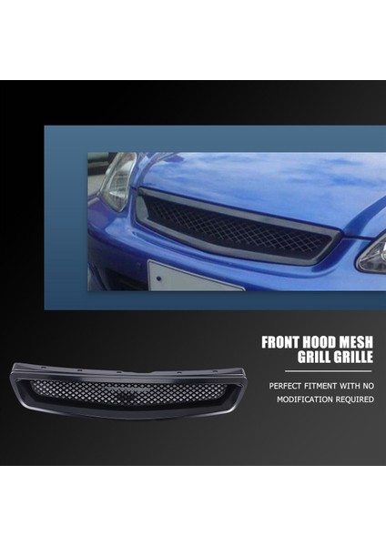 Ek T-R Stil Ön Tampon Kapak Örtüsü Honda Civic Ek Cx Için Izgara Grille Dx Ex Hx Lx Tip R 1999-2000 Parlak Siyah (Yurt Dışından) fırsatları