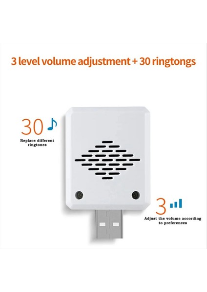 Kablosuz Kapı Zili USB Akıllı Kapı Zili Kablosuz Uzak Kapı Zili Kiti Ev Yatak Bakımı Için Kablo Gerekmez (Yurt Dışından) indirimleri