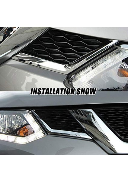 2pcs Krom Ön Örgü Izgara Izgara Nissan Rogue X-Trail Için T32 2014 2015 2016 Için (Yurt Dışından) fırsatları