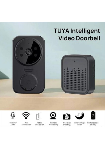 Tuka Akıllı Ev Kapı Zili Kamera Wifi Kablosuz Kapı Zili Dc Ac Pil Güçlü Kamera Bell Akıllı Yaşam Kapı Zili Kamera A (Yurt Dışından)