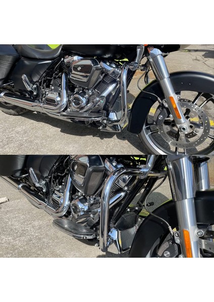 Harley Touring Road King Street Glide Freewheeler Flhxs Fltrx Flhr 2017-2022 Gümüş Için Motosiklet Yağı Soğutucu Kapağı (Yurt Dışından) modelleri