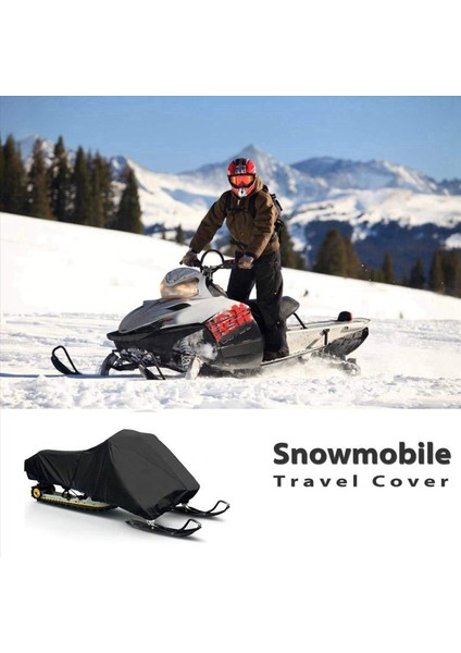 3x Kar Müthiş Kapak Su Geçirmez Toz Izlenebilir Kızak Kapağı Anti-Uv Kış Motosiklet Açık Siyah 145X51X48CM (Yurt Dışından)