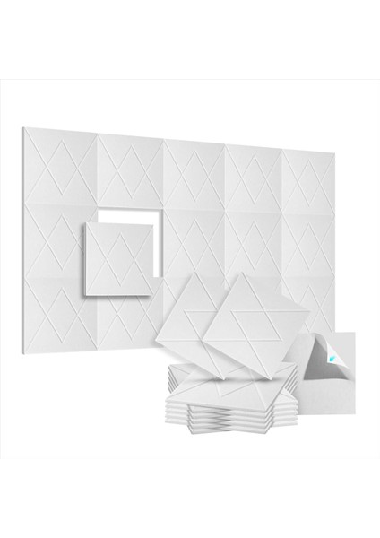 12 Paket Akustik Köpük Panelleri 12X12X0 4inch Kendi Kendine Yapışkan Ses Geçirmez Duvar Panelleri Duvarlar Evi Office -A (Yurt Dışından)