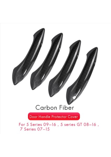 2x Abs Karbon Fiber Dış Dış Kapı Kolu Koruyucu Kapak For-Bmw 5 6 7 Seri F07 F10 F11 F06 F12 F13 F01 (Yurt Dışından) modelleri