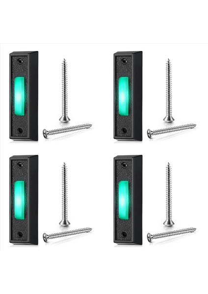 4pcs LED Işığı ile Kablolu Kapı Zili Düğmesi Kapı Zili Halka Düğmesinin Değiştirilmesi Duvara Monte Kapı Açıcı Anahtarı (Yurt Dışından)