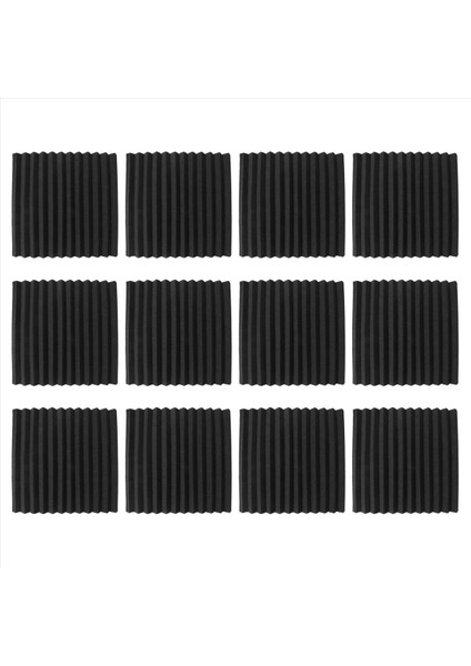 12 Paket Kendi Kendine Yapışkan Akustik Paneller Ses Geçirmez Köpük Paneller Ev Için Yoğunluklu Ses Yalıtımı Duvar Panelleri (Siyah) (Yurt Dışından)
