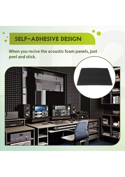 12 Paket Kendi Kendine Yapışkan Akustik Paneller Ses Geçirmez Köpük Paneller Ev Için Yoğunluklu Ses Yalıtımı Duvar Panelleri (Siyah) (Yurt Dışından) indirimleri
