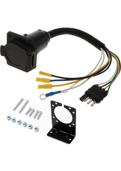 7 Pimli-4 Pimli Kamyon Römork Konektörü Düz Ters Fiş Montaj Braketi Seti (Yurt Dışından)