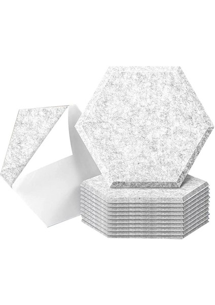 12 Paket Kendi Kendine Yapışkan Akustik Paneller 14 x 12 x 0 4 Inç Ses Geçirmez Paneller Altıgen Ses Emici Panelleri Gümüş Gri (Yurt Dışından) fiyatları