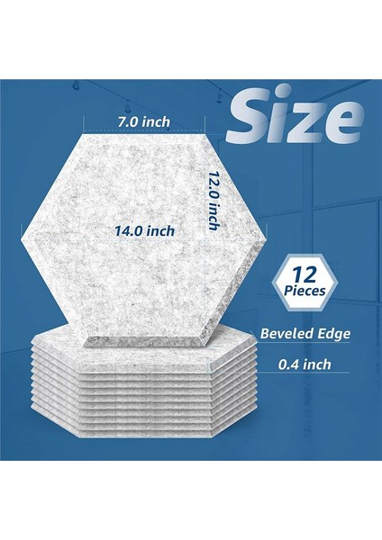 12 Paket Kendi Kendine Yapışkan Akustik Paneller 14 x 12 x 0 4 Inç Ses Geçirmez Paneller Altıgen Ses Emici Panelleri Gümüş Gri (Yurt Dışından) modelleri
