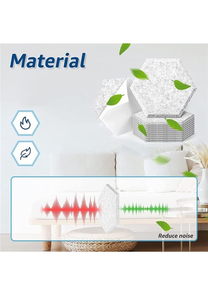12 Paket Kendi Kendine Yapışkan Akustik Paneller 14 x 12 x 0 4 Inç Ses Geçirmez Paneller Altıgen Ses Emici Panelleri Gümüş Gri (Yurt Dışından) fırsatları