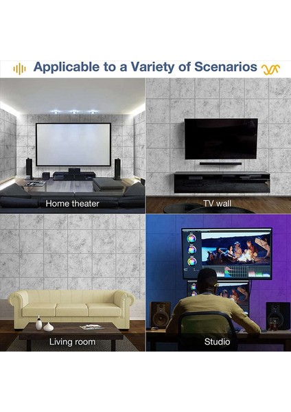 Kendinden Yapışkan Akustik Paneller 24 Paket 12 x 12 x 0 4 Inç Ses Geçirmez Dolgu Ev Için Ses Emici Panel Gri (Yurt Dışından) indirimleri