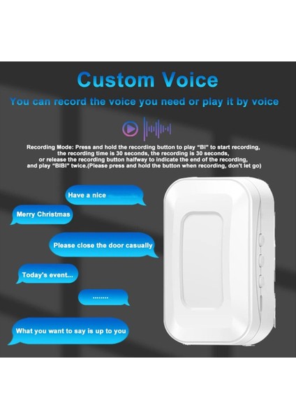 Şarj Edilebilir Akıllı Karşılama Kapı Zili Hoş Geldiniz Sensörü Kablosuz Karşılama Kapı Zili Ses Hatırlatıcı Mağaza Girişi Beyaz (Yurt Dışından) modelleri