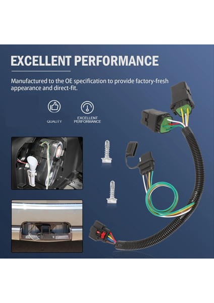 Gmc Terrain 2018-2024 Için Chevrolet Equinox Için 4 Pimli Römork Çekme Bağlantı Bağlantı Bağlantı Röle Kablo Demeti Kiti (Yurt Dışından) fiyatları