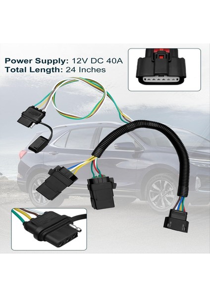 Gmc Terrain 2018-2024 Için Chevrolet Equinox Için 4 Pimli Römork Çekme Bağlantı Bağlantı Bağlantı Röle Kablo Demeti Kiti (Yurt Dışından) indirimleri