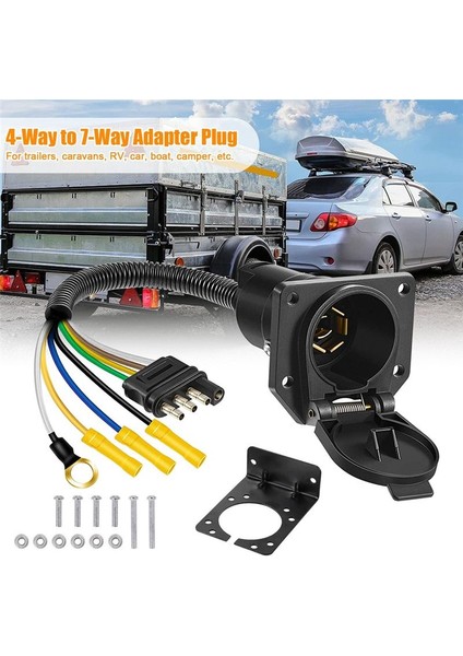 7 Pimli-4 Pimli Kamyon Römork Konektörü Düz Ters Fiş Montaj Braketi Seti (Yurt Dışından) fiyatları