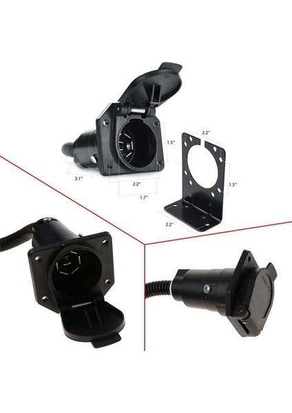 7 Pimli-4 Pimli Kamyon Römork Konektörü Düz Ters Fiş Montaj Braketi Seti (Yurt Dışından) indirimleri