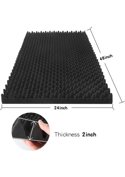 2 Paket Akustik Köpük Paneller 48 x 24 x 2 Inç Yoğunluklu Ses Emici Paneller Ev Ofis Kayıt Odası Stüdyo (Yurt Dışından) indirimleri