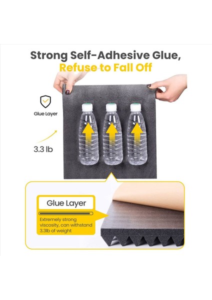 24 Paket Kendinden Yapışkan Ses Geçirmez Köpük Panelleri 2 x 12 x 12 Inç Akustik Paneller (Yurt Dışından) fırsatları