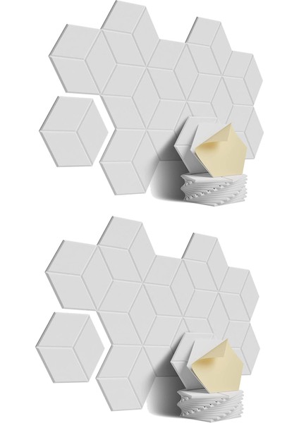 Ses Yalıtımı ve Akustik Için 24 Paket Akustik Köpük Kendi Yapışkanlı Ses Geçirmez Paneller (Beyaz) (Yurt Dışından)