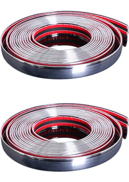 2x 20MM 5m Krom Araba Stil Kalıplama Şeridi Trim Kendi Kendine Yapışkan Çarpışma Koruyucu Minibüs (Yurt Dışından)