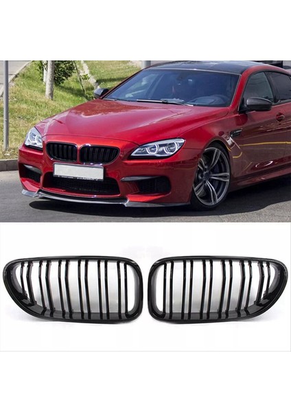 Araba Ön Böbrek Çift Hat Izgara Spor Izgara Bmw F06 F12 F13 M6 650I 640I 2012-2018 Parlak Siyah (Yurt Dışından) indirimleri