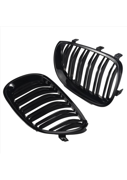1 Çift Parlak Siyah Ön Böbrek Izgarası Çift Çıta Çift Çizgi Izgara Bmw E60 E61 5 Serisi 2003-2010 Araba Aksesuarları Coupe (Yurt Dışından) modelleri