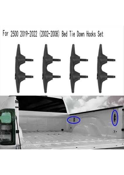 Dodge Ram 2500 2019-2022 (2002-2008) Yatak Tavası Kancalar 4&#39 Lü 4 Seti Cıvatalı (Yurt Dışından)