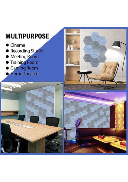 Ses Geçirmez Paneller Altıgen Kendi Kendine Yapışkan 12 Adet Akustik Panel Stüdyo Ofisi Için Ses Nemlendirme Paneli Ev 4 (Yurt Dışından) indirimleri