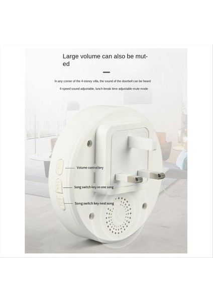 Ab Fiş Kablosuz Kapı Zili Su Geçirmez Akıllı Kapı Zili IP68 Home Door Bell Akıllı 58 Şarkılar 4 Seviye Hacim Kontrolü (Yurt Dışından)