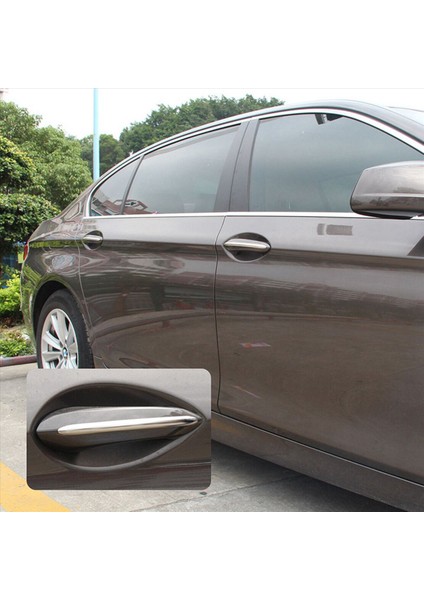 8pcs Krom Paslanmaz Çelik Dış Kapı Tutam Kalıp Trim Kapak Dış Kapılar Bmw 5 Serisi F10 F18 Için Kapak Kapağı (Yurt Dışından)