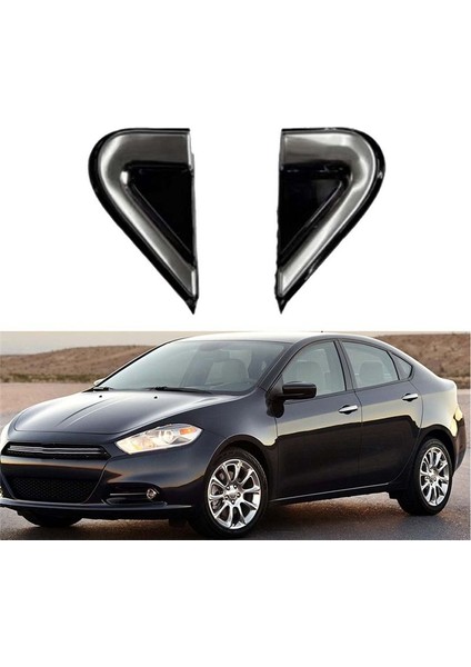 Dodge Dart Için Araba Krom Ön Pencere Üçgen Plaka Üçgen Garness Kapak Paneli 2012-2016 68083130AD 68083131AD (Yurt Dışından) fırsatları