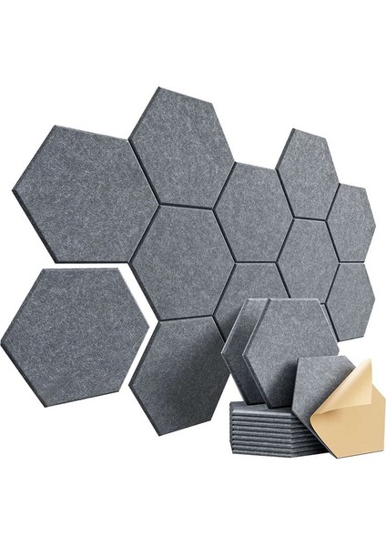 12PCS Kendinden Yapışkanlı Ses Geçirmez Köpük Akustik Paneller 12X10X0 4in Altıgen Gürültüyü Azaltın ve Yankıları Ortadan Kaldırın Drak Gray (Yurt Dışından)
