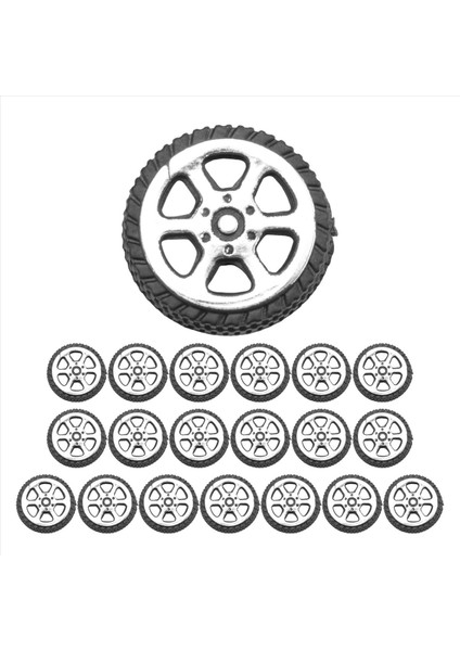 Plastik Rulo 2mm Dia Şaft Araç Kamyonu Model Oyuncaklar Tekerlek 20MMX6MM 20PCS (Yurt Dışından)