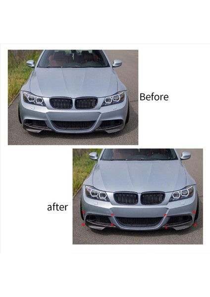 Araba Parlak Siyah Ön Tampon Ayırtıcı Spoiler Trim Fog Fog Fog Canard Bmw 3 Serisi E90 E91 Lcı M Sport 2009-2012 (Yurt Dışından) modelleri