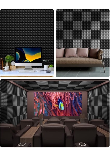 12 Paket Kendi Yapışkan Ses Geçirmez Köpük Panelleri 2 x 12 x 12 Inç Akustik Paneller (Yurt Dışından) indirimleri