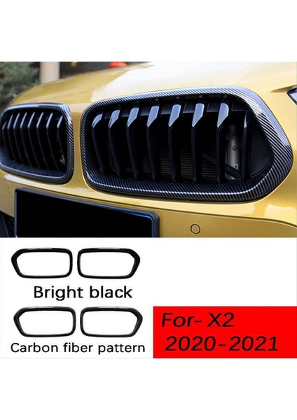 Bmw X2 Serisi F39 2018-2021 Parlak Siyah Için Ön Tampon Izgara Çerçeve Kapağı Döşeme Yarışı Orta Net Çerçeve Döşeme (Yurt Dışından) indirimleri