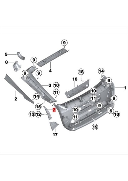 Araba Arka Kuyruk Işık Oluk Kapak Paneli 51497443809 443810 Bmw 3 Serisi F34 Gt Lcı 2013-2024 Bölme Drenaj Tankı (Yurt Dışından) fırsatları