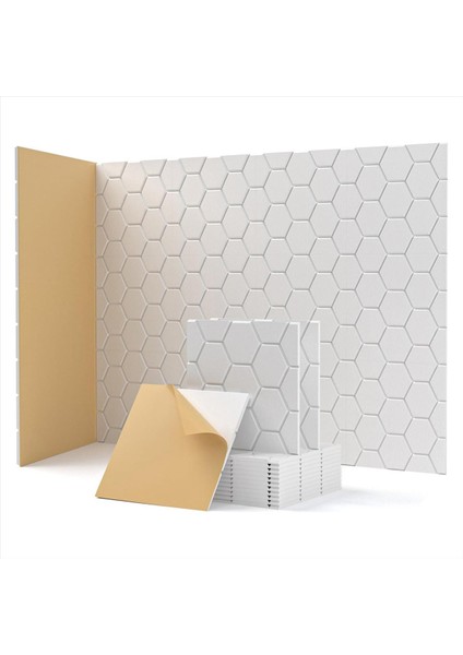 12 Paket Ses Geçirmez Duvar Panelleri Duvar Stüdyo Ev ve Ofis Beyaz Için Kendi Kendine Yapışkan Akustik Duvar Panelleri (Yurt Dışından)