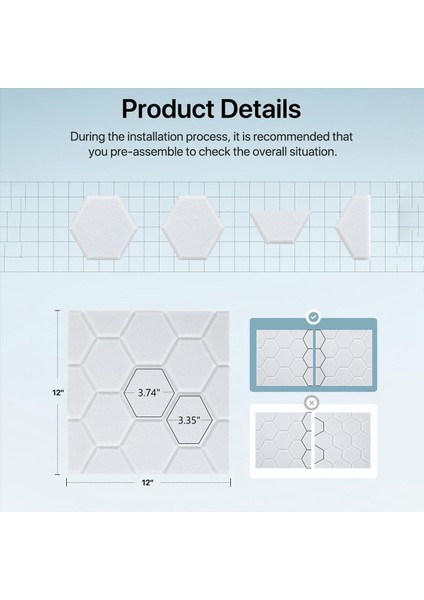 12 Paket Ses Geçirmez Duvar Panelleri Duvar Stüdyo Ev ve Ofis Beyaz Için Kendi Kendine Yapışkan Akustik Duvar Panelleri (Yurt Dışından) fiyatları