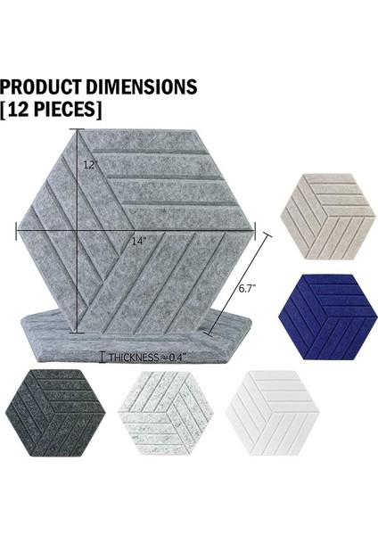 Ses Geçirmez Paneller Altıgen Kendi Kendine Yapışkan 12 Adet Akustik Panel Stüdyo Ofisi Için Ses Nemlendirme Paneli 1 (Yurt Dışından) fiyatları