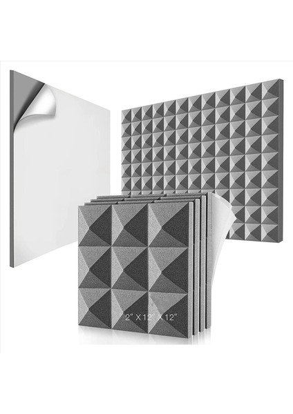 48 Paket Akustik Köpük Paneller Kendinden Yapışkan Ses Geçirmez Köpük Paneller Duvar Dekoru Müzik Stüdyosu Yatak Odası Evi 5X30X30CM (Yurt Dışından) indirimleri
