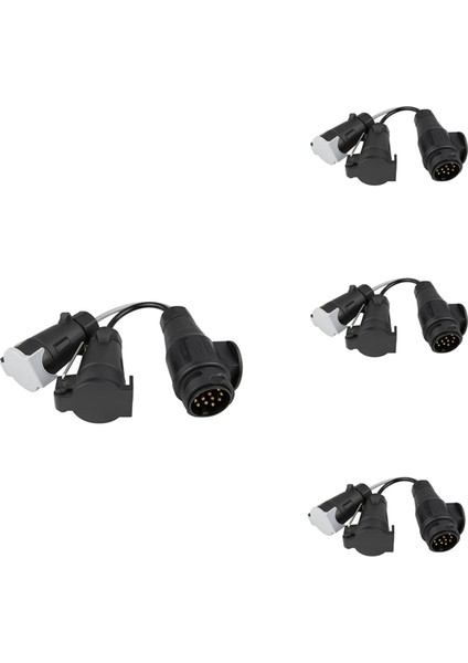 4x Çekme Adaptörü 13 Fiş Pimi 7 Pin 12N+12S Soket Towbar Elektrik Dönüşüm Adaptörü Römork Kamyonu Keravan (Yurt Dışından)