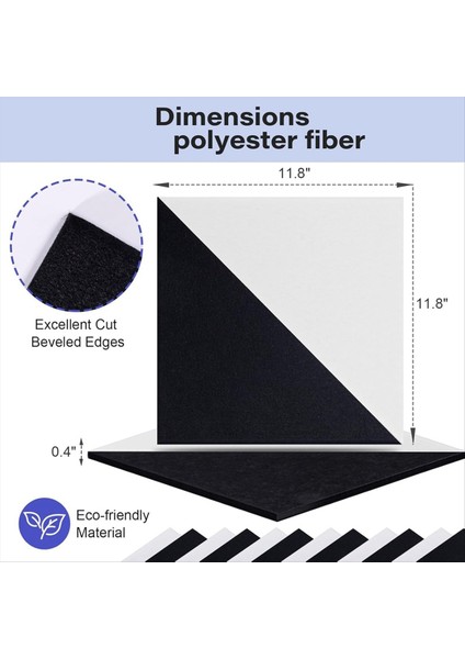 Akustik Paneller 24 Paket Ses Geçirmez Duvar Panelleri Kendi Yapışkan Ses Emici Üçgen Ses Geçirmez Paneller (Yurt Dışından) fiyatları