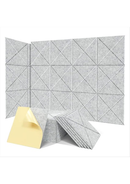 Kendi Kendine Yapışkanlı 12 Pack Akustik Paneller 12X12X0 4inch Ses Geçirmez Köpük Panelleri Duvarlar Için Ses Emici Karo Gri (Yurt Dışından)