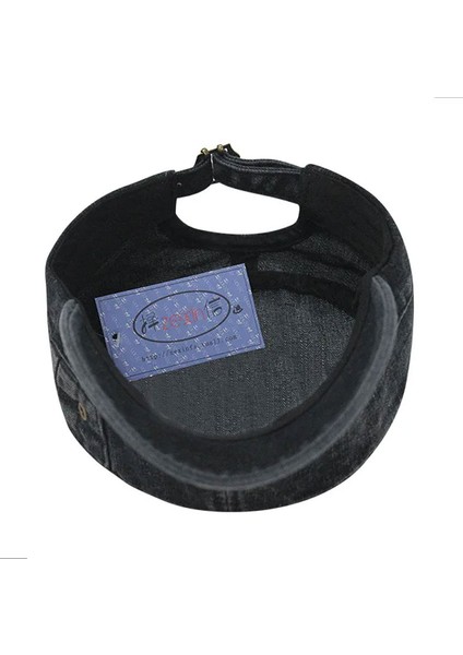 Erkekler Su Yıkanmış Eski Moda Kot Kumaş Nefes Askeri Şapka Açık Güneş Geçirmez Düz Şapka Bayanlar Rahat Ördek Gagası Kap (Yurt Dışından) fırsatları