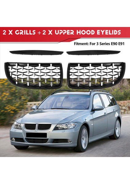 Parlak Siyah ve Krom Meteor -Bmw 3 Serisi E90 E91 325I 328I 335I Pre 2005-2008 (Yurt Dışından) indirimleri