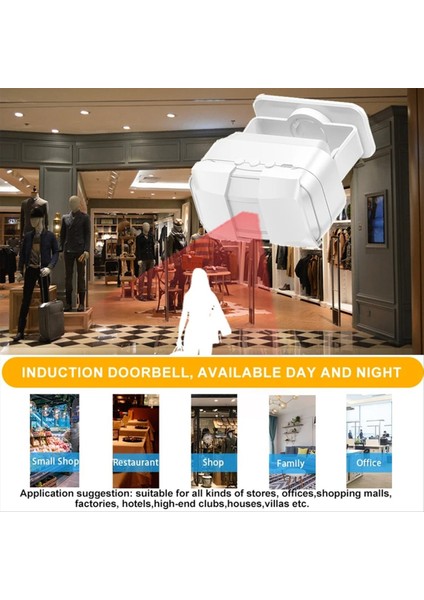 Şarj Edilebilir Akıllı Karşılama Kapı Zili Hoş Geldiniz Sensörü Kablosuz Hoş Geldiniz Kapı Zili Ses Hatırlatıcısı Mağaza Girişi Siyah (Yurt Dışından) fiyatları