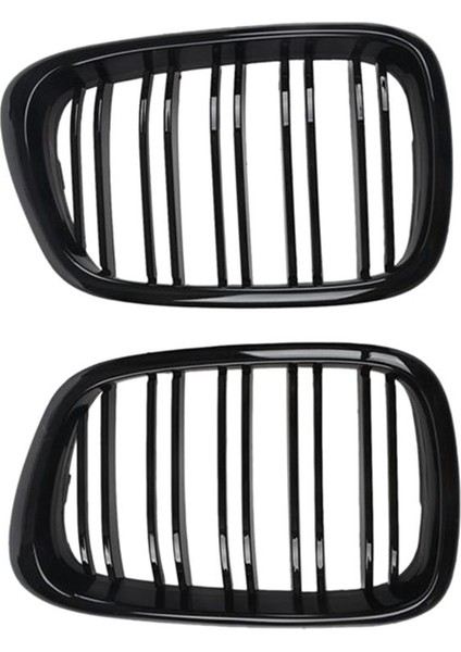 Parlak Siyah Ön Kaput Böbrek Grille Izgara Bmw E39 5 Serisi Için Çift Çizgi 525 528 1995-2004 51137005837 51137005838 (Yurt Dışından) fiyatları